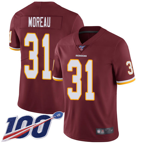 Washington Redskins Limited Burgundy Red Men Fabian Moreau Home Jersey NFL Football #31 100th